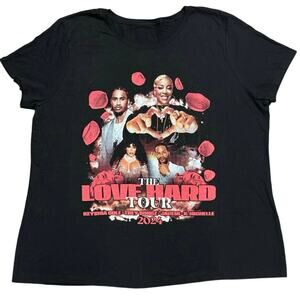 Keyshia Cole Trey Songz Jaheim K. Michelle The Love Hard Tour 2024 T-Shirt Med
